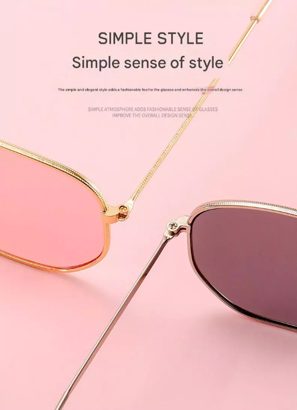 Óculos De Sol Vintage Hexagonais Unissex UV400