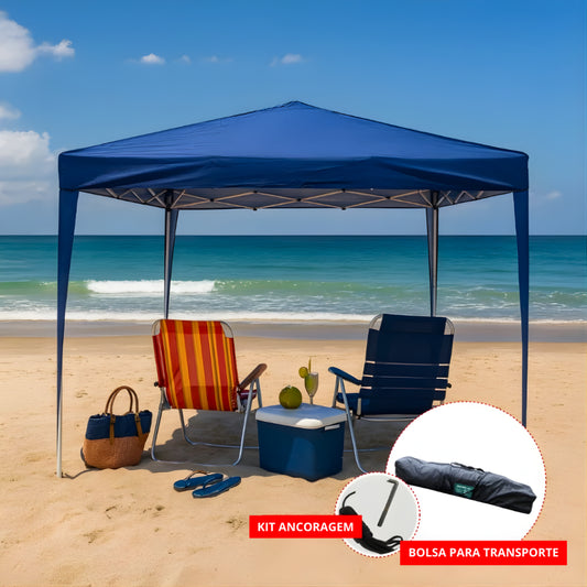 Gazebo Tenda Sanfonada Articulada Eagle Force 3x3m Impermeável Resistente Proteção Ar Livre Camping
