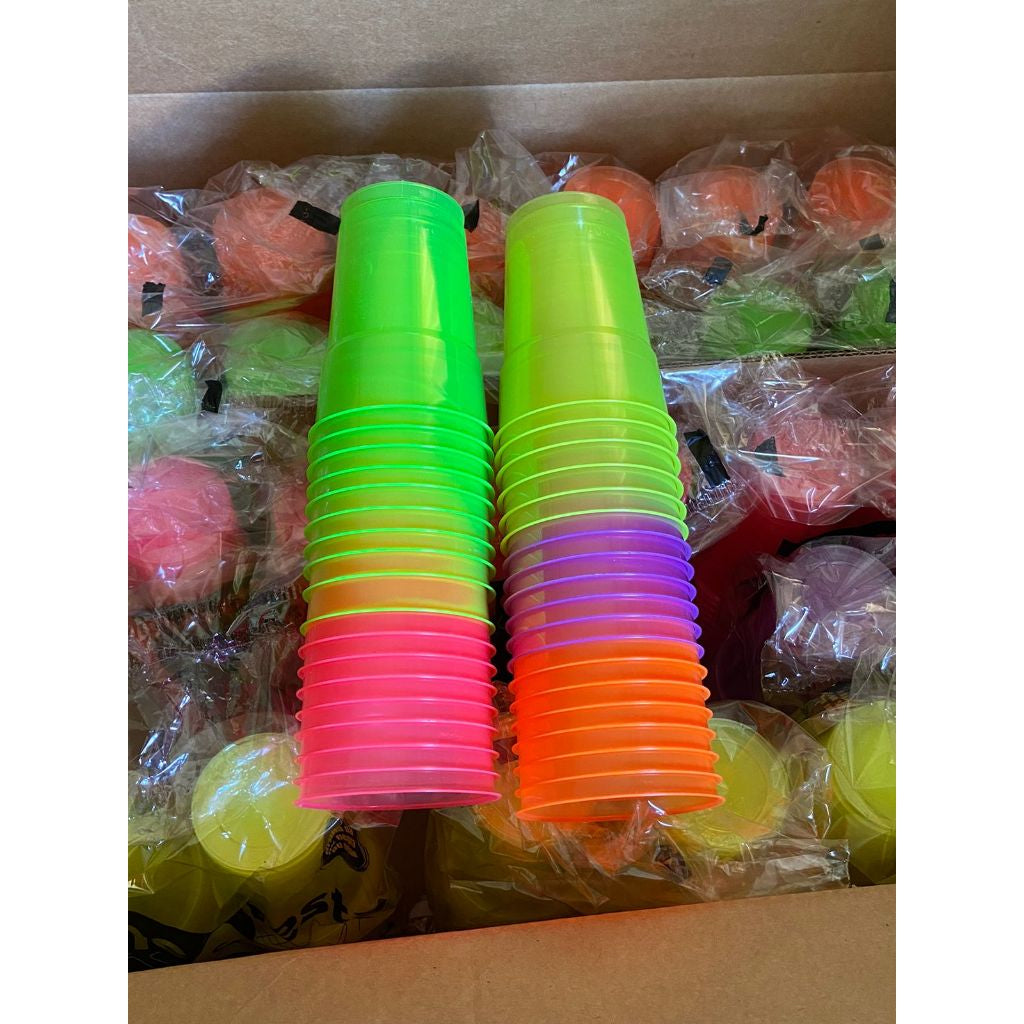 100 Unidades de Copo Neon Brilha na Luz UltraVioleta 300ml Festa