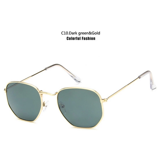 Óculos De Sol Vintage Hexagonais Unissex UV400