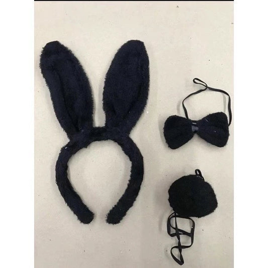 Kit Arco De Coelho Com Rabinho e Gravata Festa Fantasia varias cores